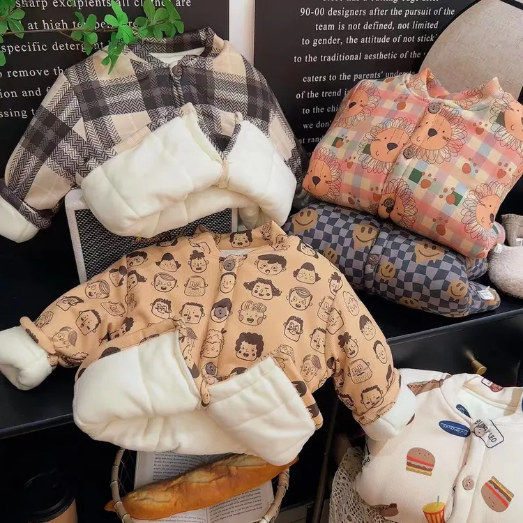 【三层夹棉 一件过冬】儿童冬季开衫棉袄三层加厚保暖上衣夹棉外套