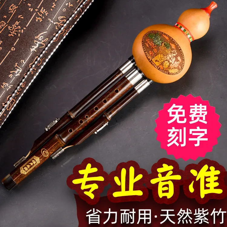 葫芦丝天然3音紫竹降b/c/g/f/A调初学学生零基础乐器音准中国古典