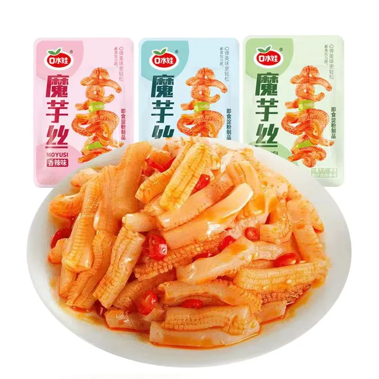 口水娃香辣麻辣烧烤酸辣魔芋丝劲道爽滑嚼劲美味