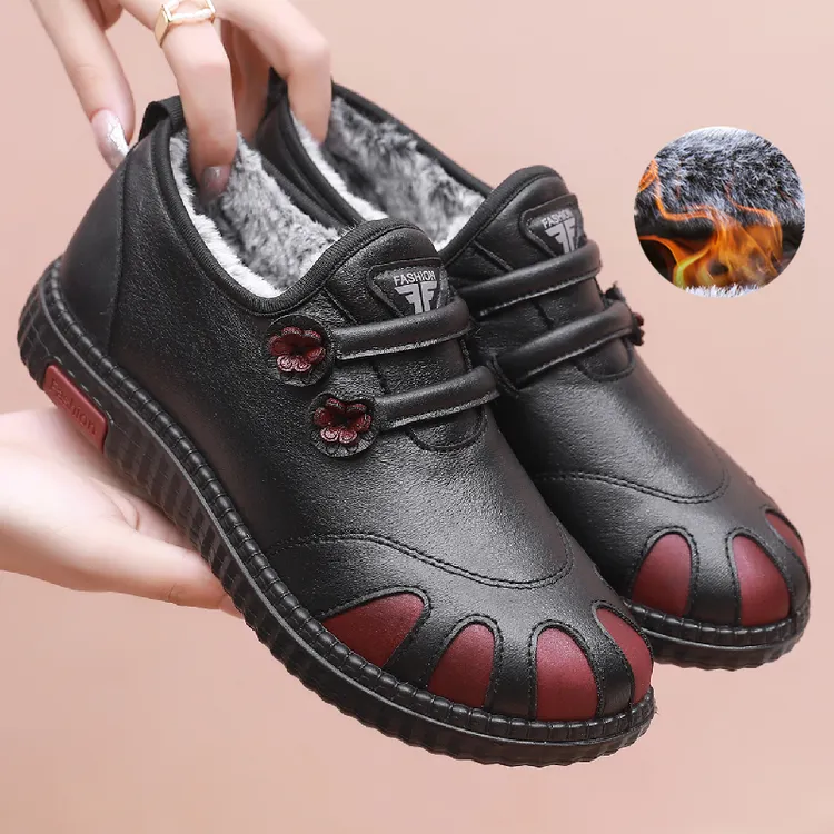 冬季老北京布鞋妈妈棉鞋女加绒保暖老人鞋软底防滑中老年奶奶棉靴