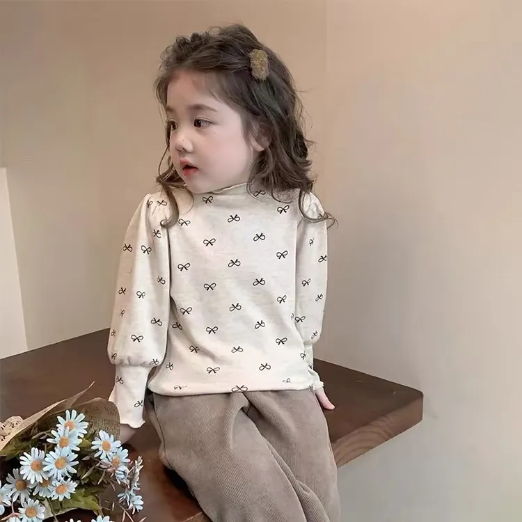 洋气女童宝宝长袖新款T恤秋冬款打底衫t冬装小女孩保暖儿童套头