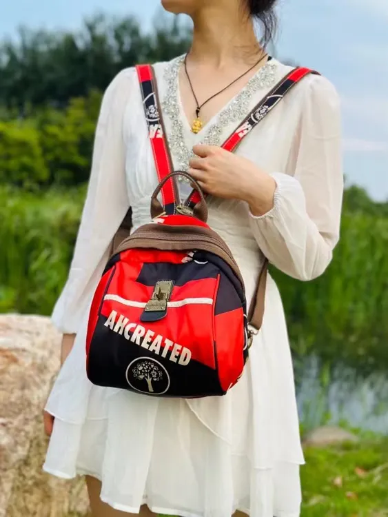 2025新款双肩包一包五用女式斜挎双肩多功能复古洋气百搭休闲背包