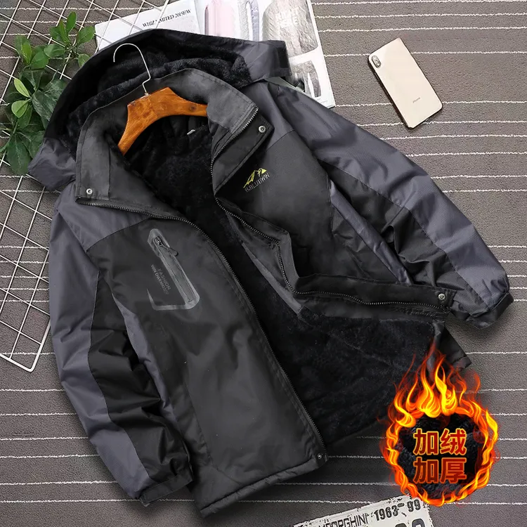 冲锋衣棉袄防水保暖加绒加厚棉衣秋冬爆款男士冬款外套棉服工作服