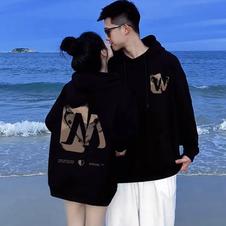 情侣装2025新款网红卫衣一男一女春秋冬季连帽上衣服新潮爆款外套