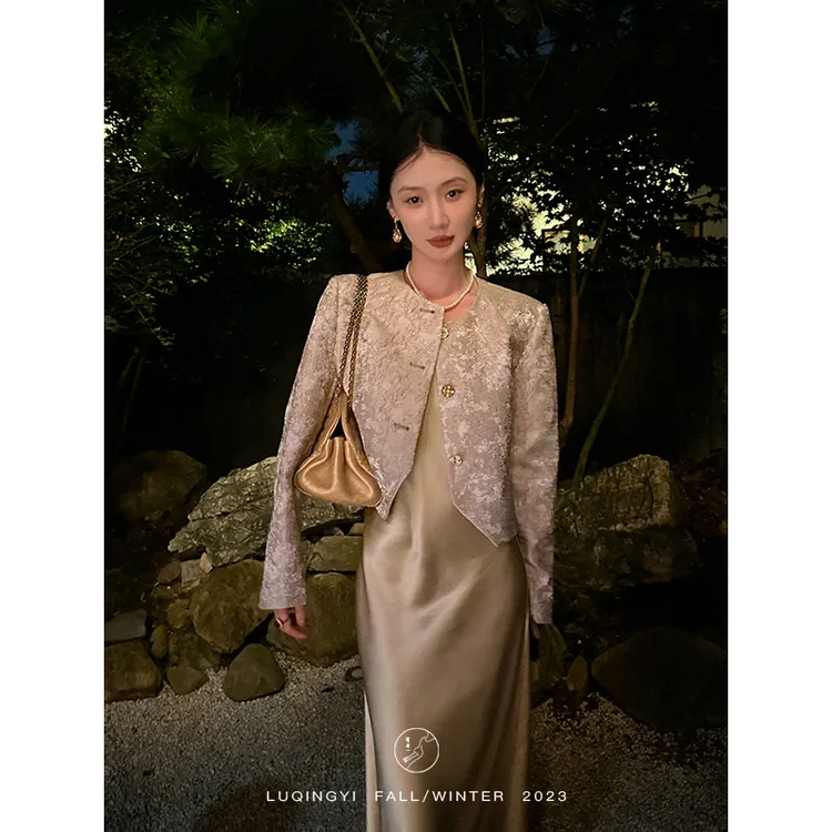 鹭青一原创【知梦】小香短款外套女春秋法式小众提花上衣L23W7126C