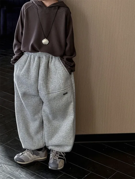 加厚宽松裤子冬季新款灯笼裤棉裤松紧腰男宝女宝