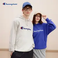 【小小莎专属】冠军休闲百搭草写logo连帽卫衣男女同款C3-Q102-3