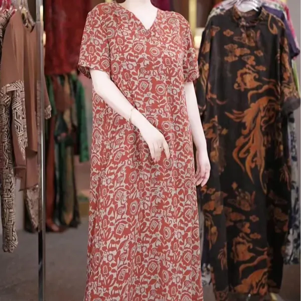 葵花V领~爆款时尚经典优雅时尚连衣裙