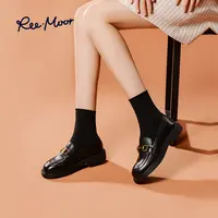REEMOOR睿慕2025年秋季羊皮软底浅口乐福鞋一脚蹬jk皮鞋R38254