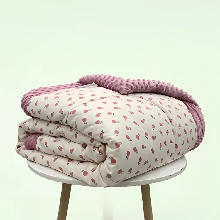 双人款A版斜纹棉B版豆豆绒3D安抚豆豆绒春秋被暖气被可机洗约5斤