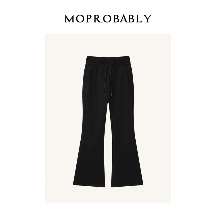 Moprobably李予诺「纤体裤」"100%棉"修身显瘦微喇休闲裤L4451302