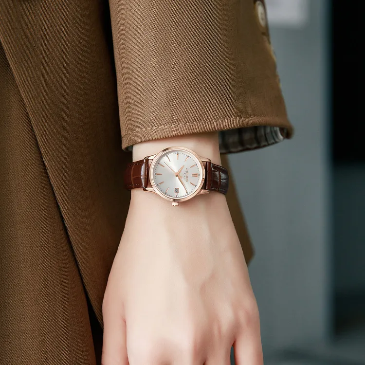 【专柜正品】聚利时2025年新款手表女简约轻奢防水女表日历石英表