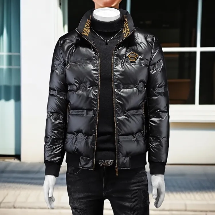 GUNEBOLURWA冬季新款白鸭绒亮面羽绒服男轻薄外套加厚潮牌短款