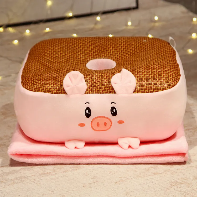 夏季学生适用透气毛绒卡通加厚可爱椅垫久坐床头凉垫两用坐垫