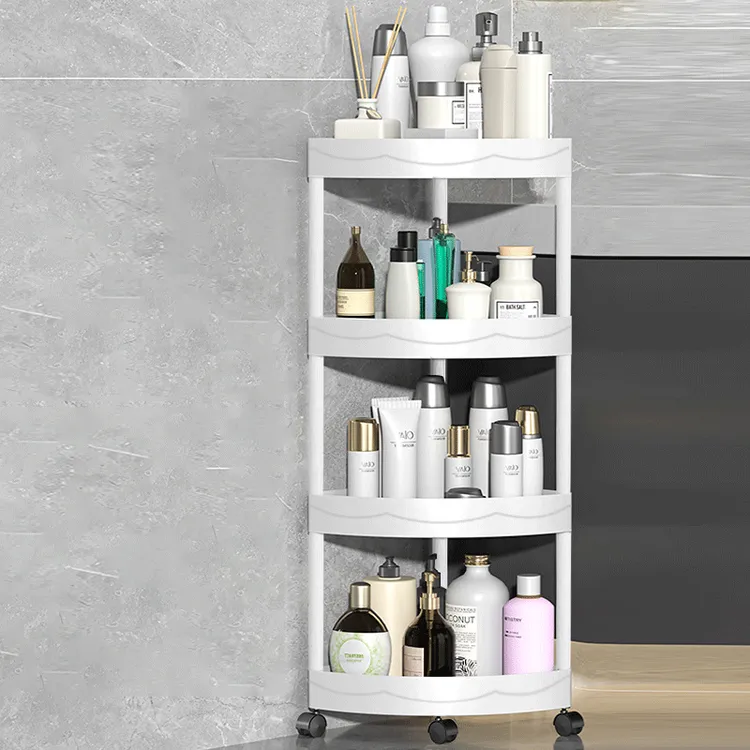 卫生间置物架落地式浴室三角架夹缝收纳架家用厕所转角储物收纳架