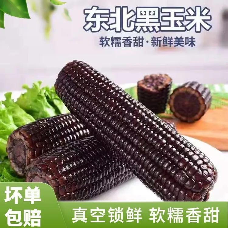 【19.9包邮】东北黑糯微甜东北黑糯玉米黑色玉米真空包装到手十根