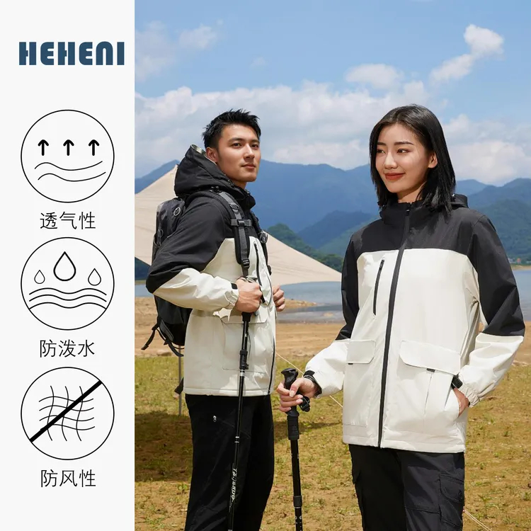 24秋冬新款冲锋衣休闲防水登山服连帽户外防风运动保暖银狐绒加绒
