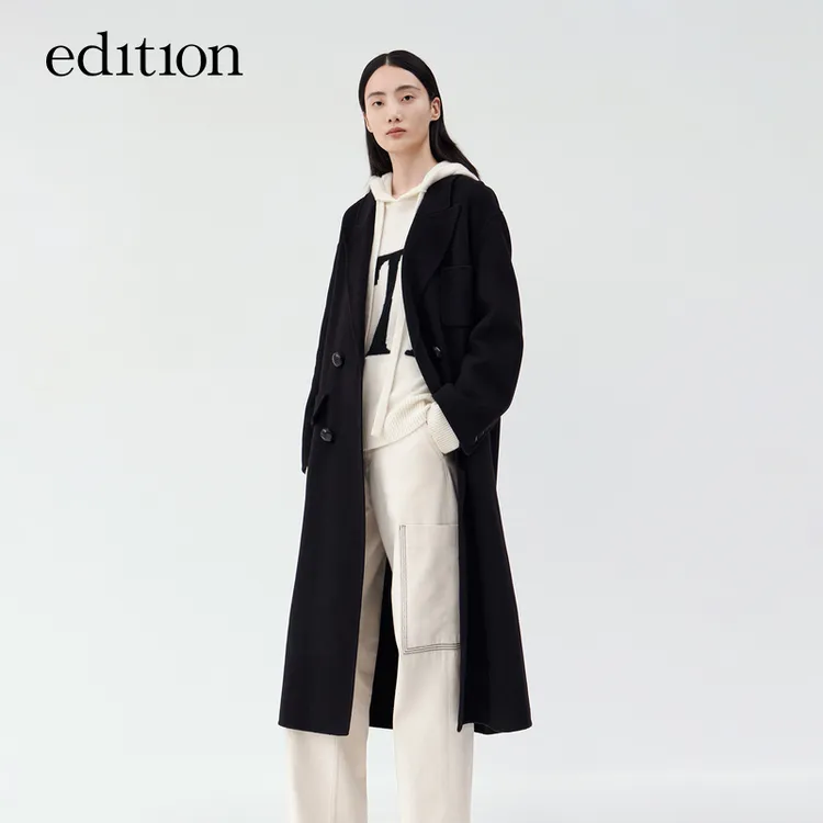 【商场同款】edition秋款羊毛双面毛呢外套EBB4OVC006#EBC4OVCT15