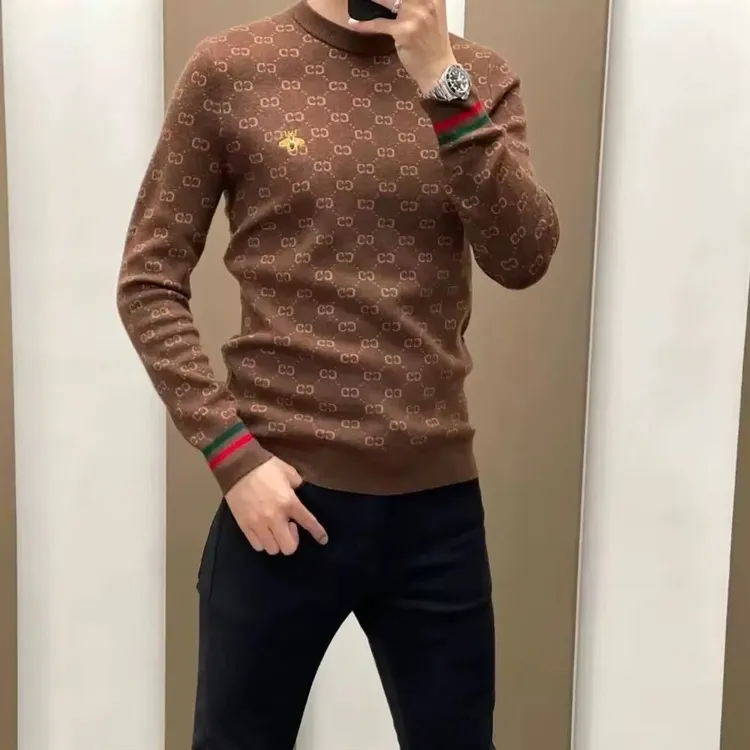 2024秋冬季新款男士轻奢爆款针织衫时尚百搭休闲长袖保暖打底毛衣