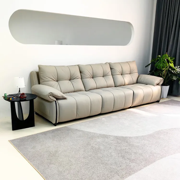 简约客厅皮艺头等舱功能轻奢意式羽绒电动功能沙发电动躺椅北欧