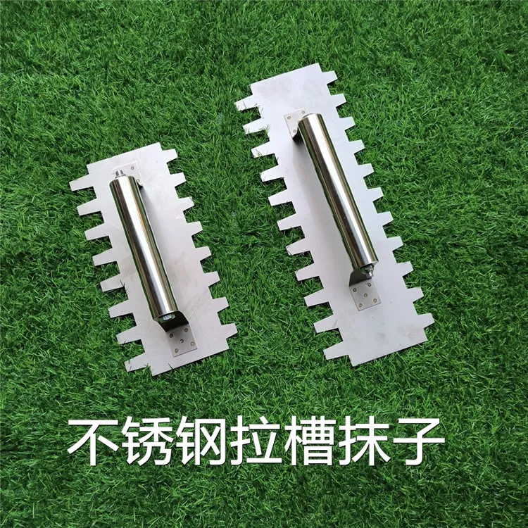 泥瓦工批灰刀大方齿带齿抹灰刀不锈钢抹子锯齿铺瓷砖胶斜齿抹泥刀