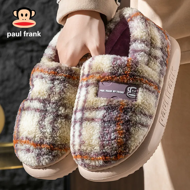 大嘴猴秋冬女士棉鞋2025慵懒高级感外穿毛毛情侣厚底柔软保暖棉鞋
