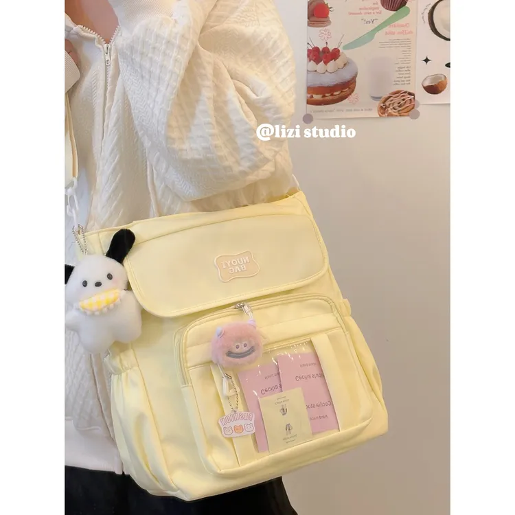 简约百搭高颜值手提单肩包软妹少女学生补习上课通勤托特包斜挎包