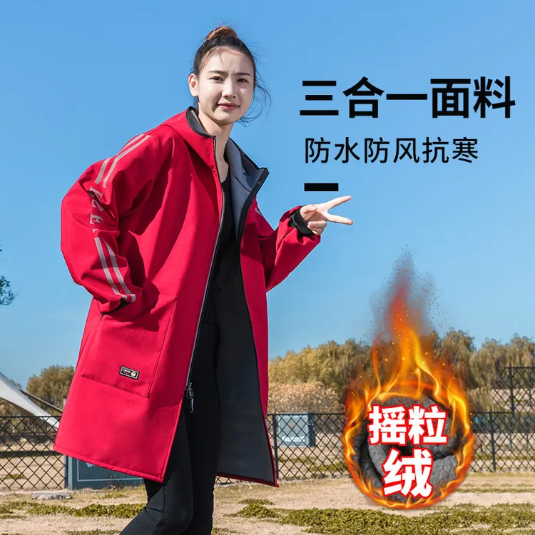 加绒加厚成人罩衣防水防油女过冬神器厨房围裙工作服工作服长袖男