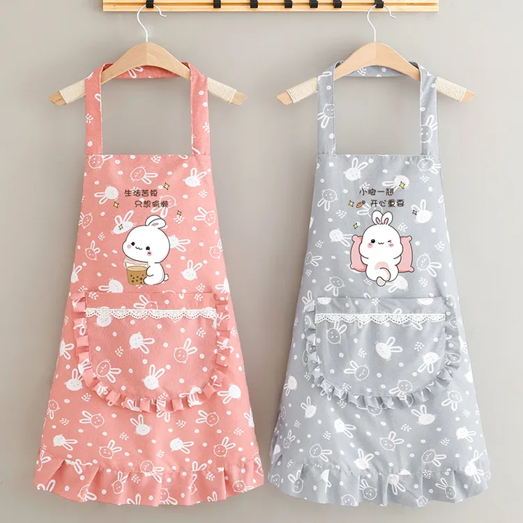网红时尚家用可爱做饭围裙耐脏耐磨防污工作服双层设计简约防泼水