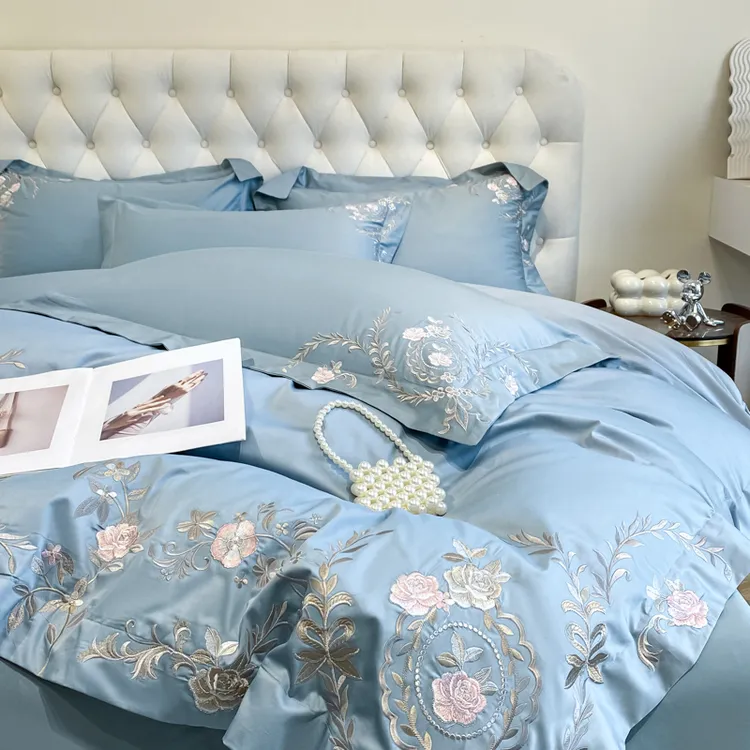 母婴级A类高端轻奢纯棉四件套全棉四季裸睡床单被套少女床上用品4