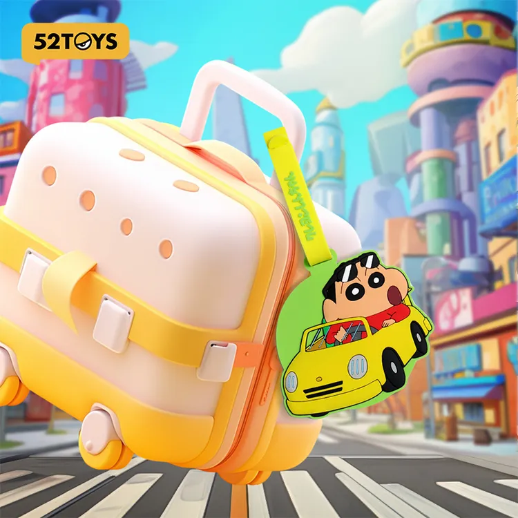 52TOYS蜡笔小新黄景瑜同款行李牌硅胶立体雕刻小新小白妮妮旅行