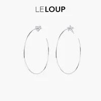 LELOUP 铜合金合成锆石耳饰 复古甜心不对称耳环轻奢气质时尚小众