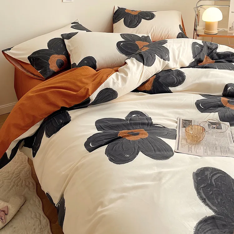 奢无印北欧风ins全棉床上四件套100纯棉轻奢网红床品被套床单