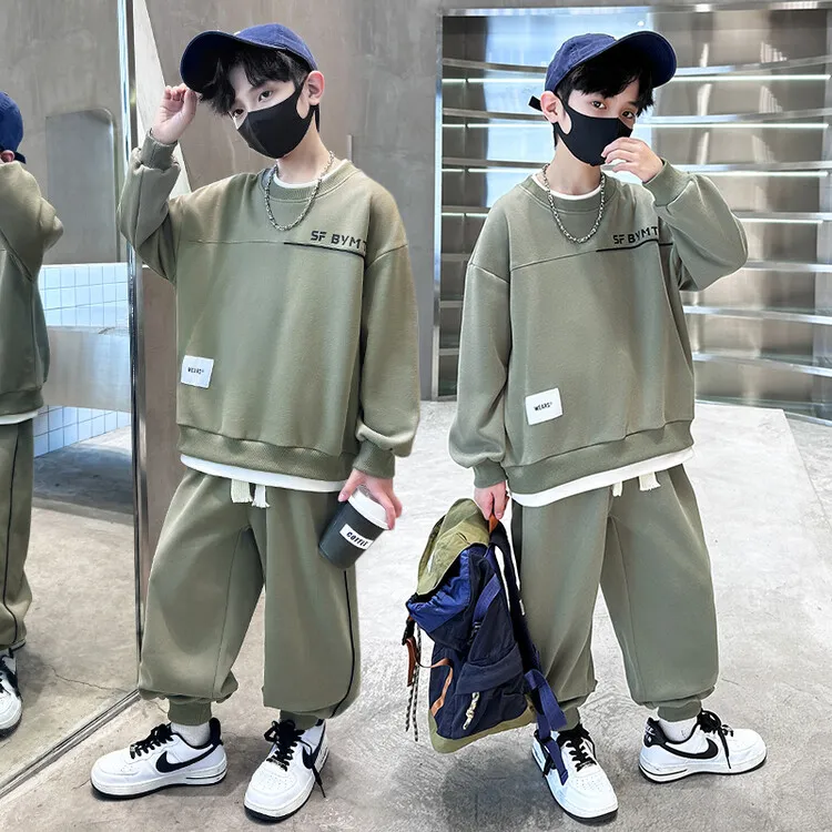 男童秋装套装痞帅2024新款中大童炸街卫衣春秋款儿童时髦童装