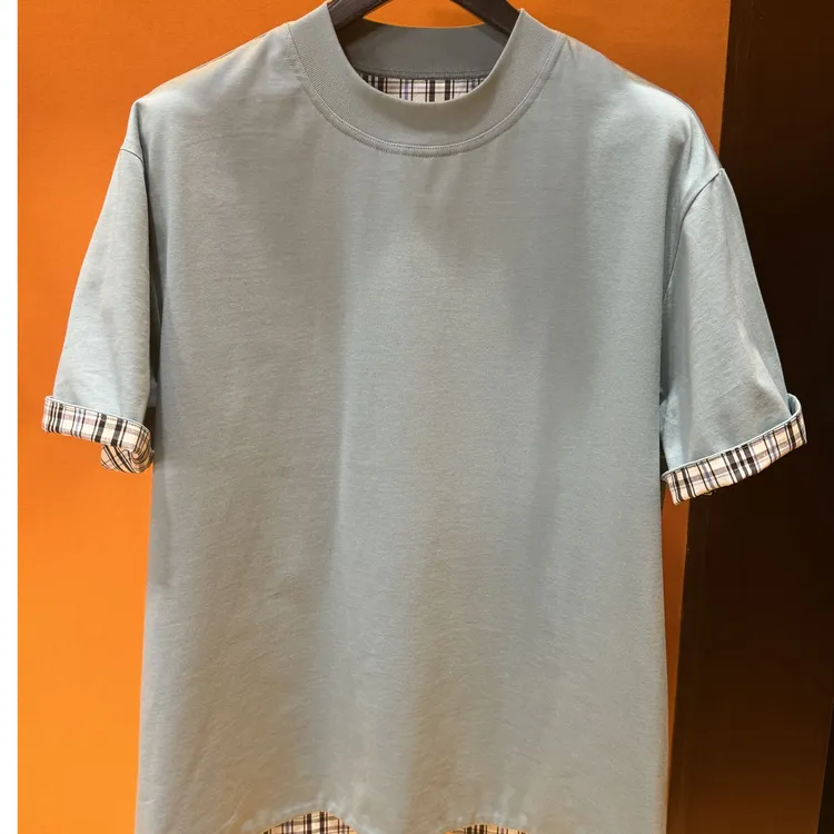 S245394#双面条纹阔版轻奢时尚宽松男士短袖