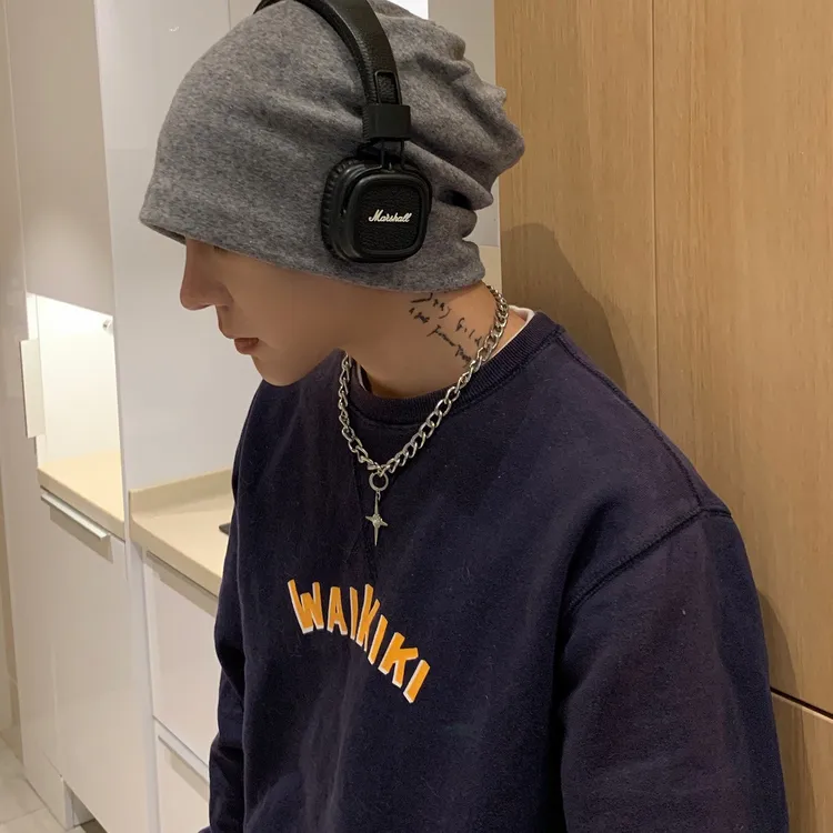 【杭壹壹】男款堆堆帽秋冬百搭针织帽包头冷帽男生潮牌休闲韩版ins