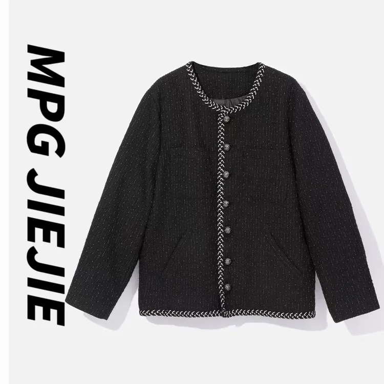 MPG JIEJIE【简系小香】冬季穿搭上衣女外套秋季百搭时尚休闲小香风