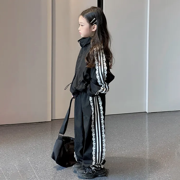 女童套装春秋2025新款洋气时髦女大童网红外套秋季儿童裤子6-12岁