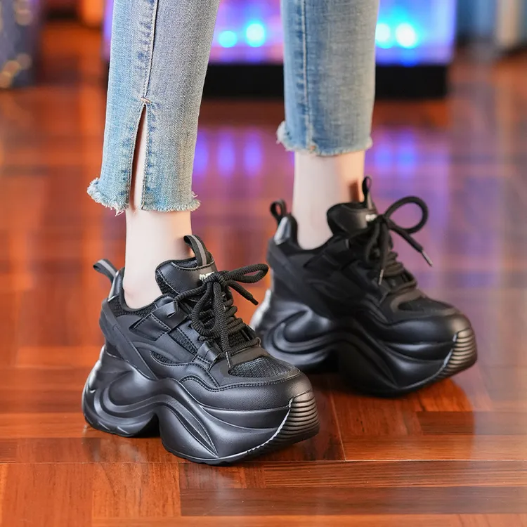 欧洲站9cm内增高老爹鞋女小个子2025新款秋季爆款厚底休闲运动鞋