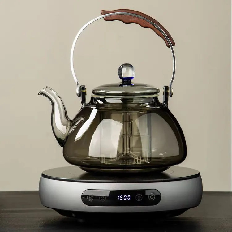 2025新款蒸煮玻璃茶壶蒸煮泡花茶壶家用大容量煮水耐热蒸茶