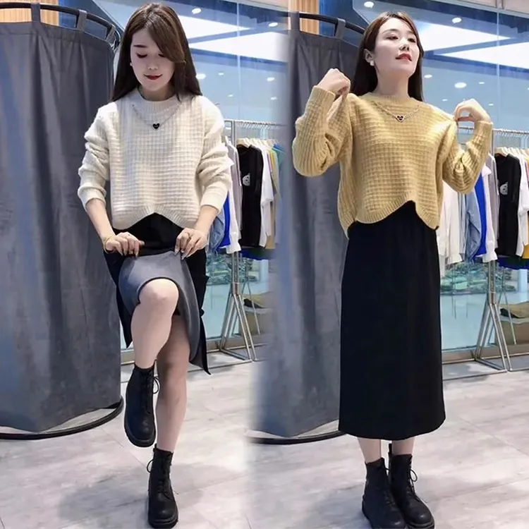 2024新款秋冬针织小个子穿搭时尚流行漂亮圆领短款套头显瘦毛衣女