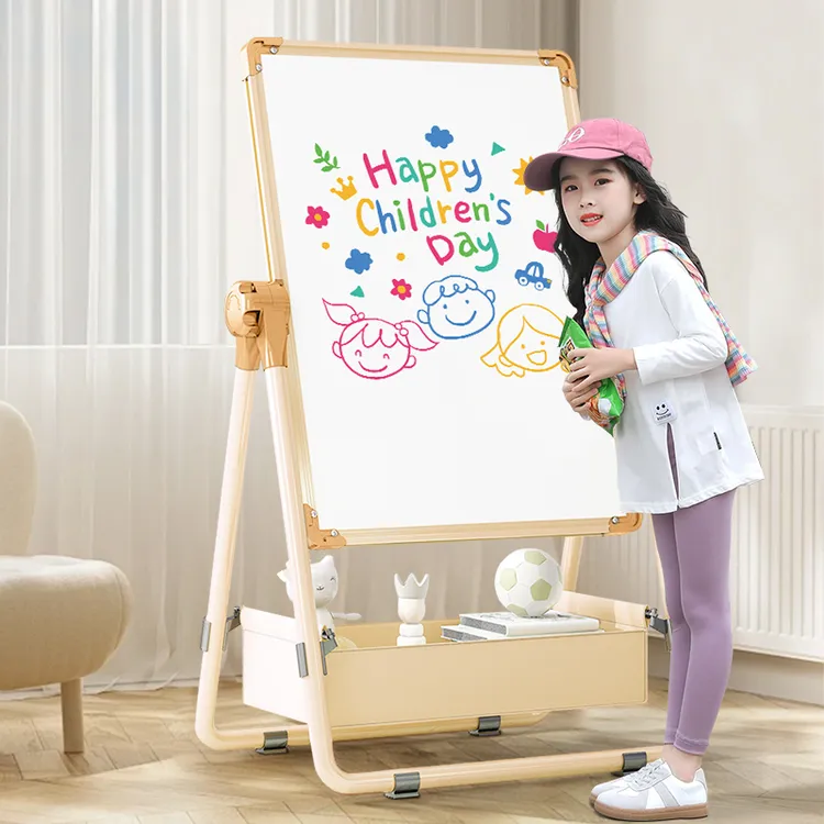 儿童黑板家用可升降画板磁性双面无尘支架式画画白板可擦涂鸦教学