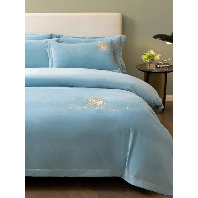 FAVMARTHA加厚婴儿牛奶绒四件套冬季珊瑚绒双面法莱兰加绒床单被