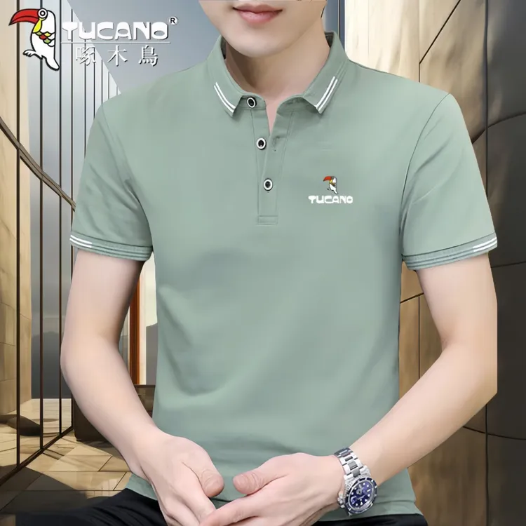 夏季95%棉T恤男潮流翻领POLO衫男士上衣高品质帅气休闲短袖