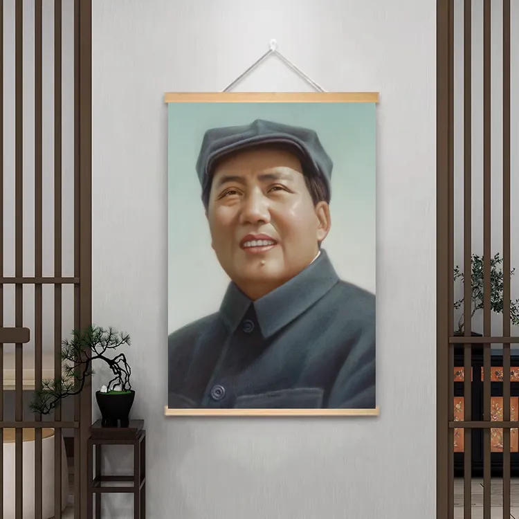 毛爷画像油画布办公室客厅玄关中堂挂画中堂画农村堂屋正中挂画