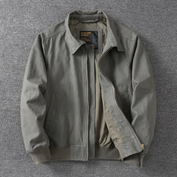 秋冬美式商务休闲青年翻领双层夹克外套男户外工装水洗纯棉上衣男