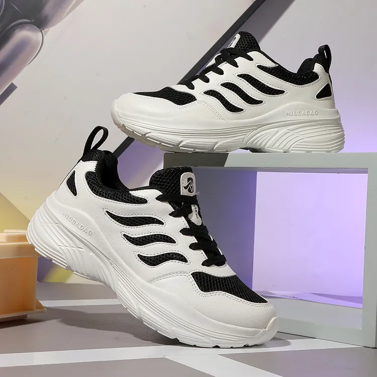 牛霸道新款皮面网布健身鞋男女跑步广场跳舞鞋250061女鞋运动鞋