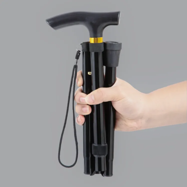 登山杖可折叠伸缩老年人拐杖防滑手杖铝合金超轻便携收纳户外手杖