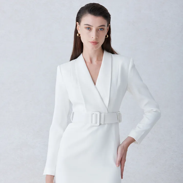 BYMEI穿起来很有钱的裙子 高端气质知性端庄气质宽腰带OL连衣裙