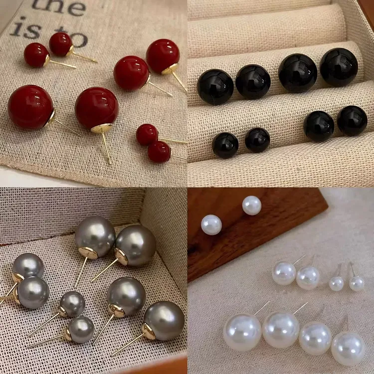 925银仿珍珠耳饰 高级感珍珠耳钉2024爆款耳环轻奢小众施家耳饰品